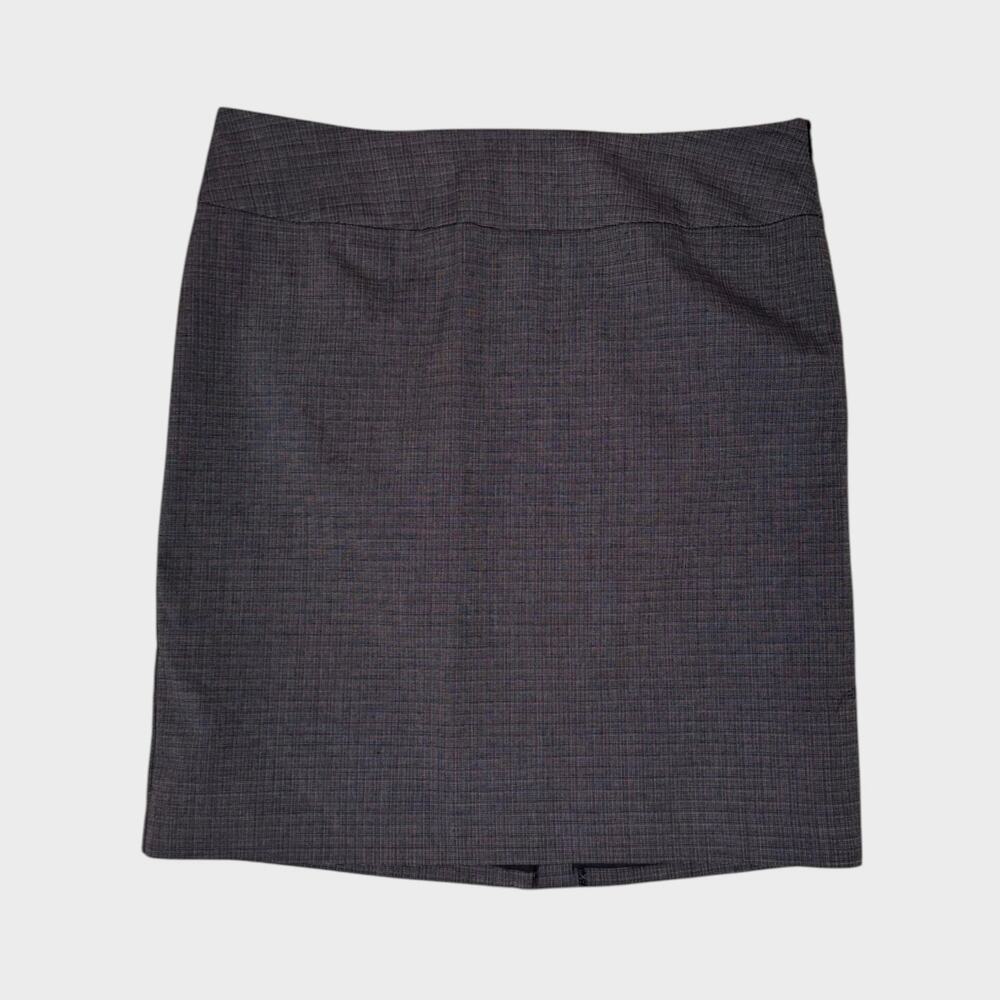 212 Collection Womens Size 16 Gray Pencil Skirt Side Zipper Subtle Plaid Pattern